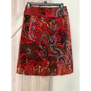 Etcetera paisley velvet skirt, size 2